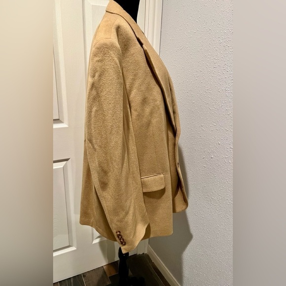 Stafford Options Blazer Jacket Beige Camel Hair Wool blend Men's 48R 2 Button - Picture 2 of 13